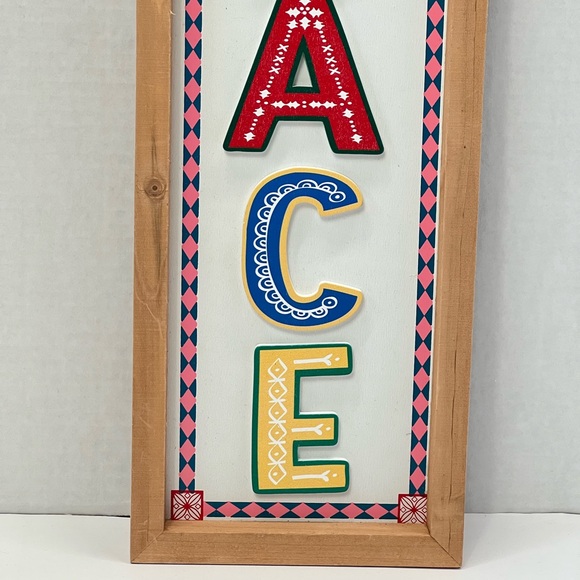 Peace on Earth Tabletop Sign Holiday Time Decor Christmas Nativity Art Indoors - Picture 5 of 17